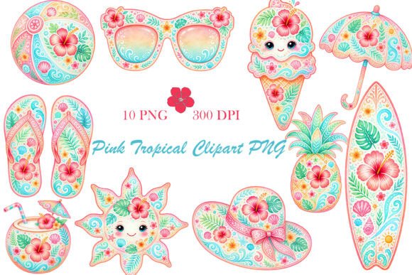 Download Pink Tropical Clipart PNG - Premium Resources
