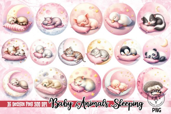 Download Cute Baby Animals Sleeping Clipart PNG - Animal Collection