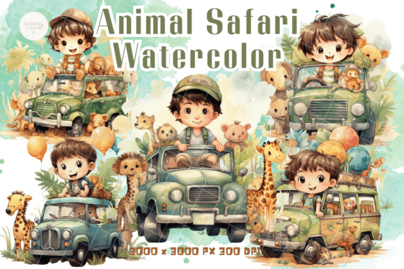 Download Animal Safari Watercolor - Animal Collection