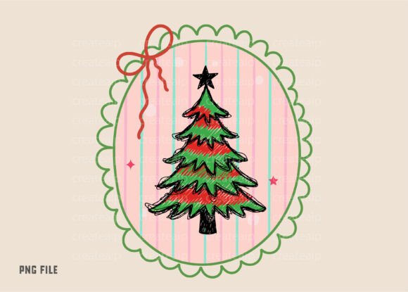 Download Cute Christmas Tree Coquette Frame PNG - Coquette Collection