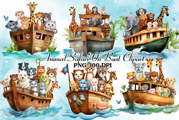 Download Animal Safari Watercolor Clipart Bundle - Animal Collection