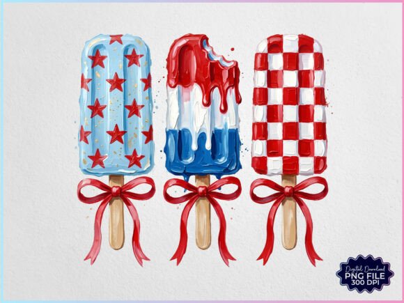 Download Painted Patriotic Popsicle Coquette PNG - Coquette Collection