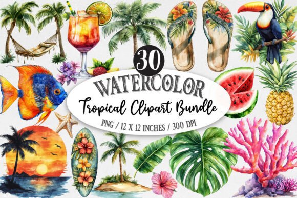 Download Tropical Clipart Bundle - Premium Bundle