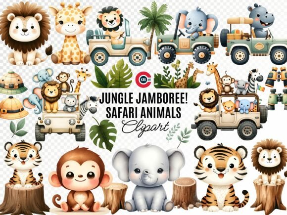 Download Safari Animals Watercolor Clipart Bundle - Animal Collection